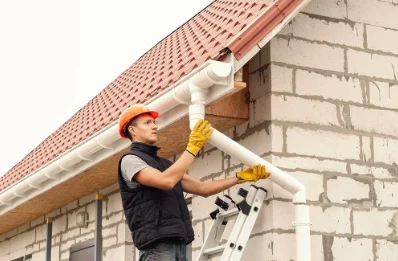 Pose et remplacement de gouttières au Haut-Corlay